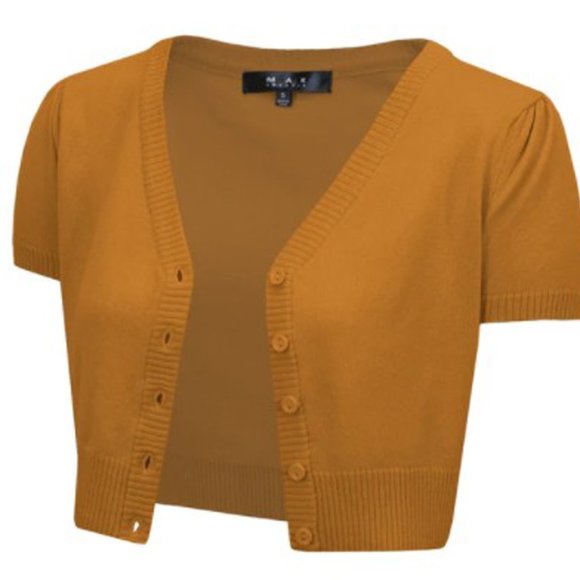 Cropped Bolero Cardigan Sweater Lot of 4 Retro Vintage style mak yemak brand - Picture 3 of 7